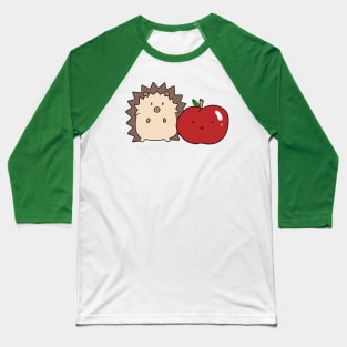 Hedgehog and Apple Baseball T-Shirt
